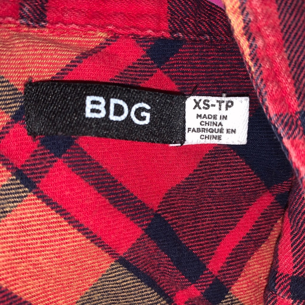 Red Plaid button down - Picture 2 of 2